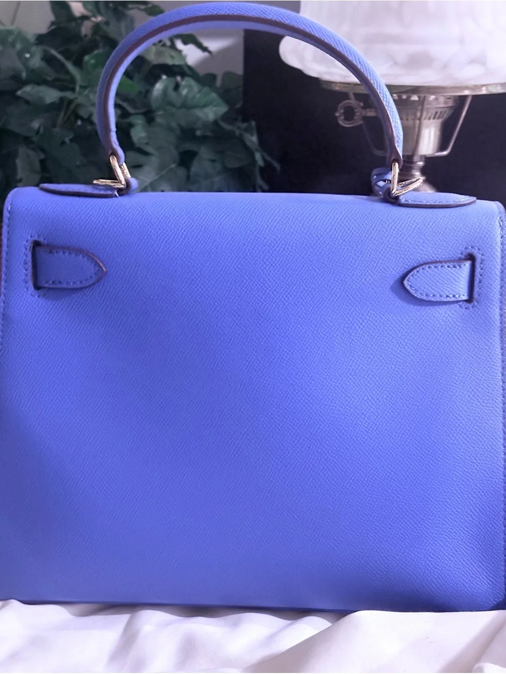 Lily & Bean “Evie” Leather Purse, in Cobalt Blue, 28 cm — LIKE NEW!